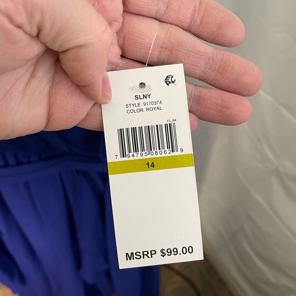 SLNY NWT royal blue maxi dress size 14 - Picture 4 of 8
